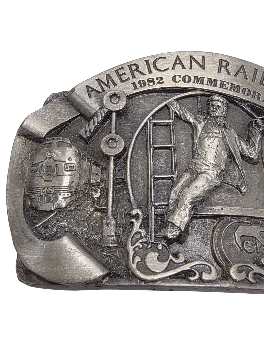 Vintage 1982 Arroyo American Railroad Train Conductor Commemorative Belt Buckle